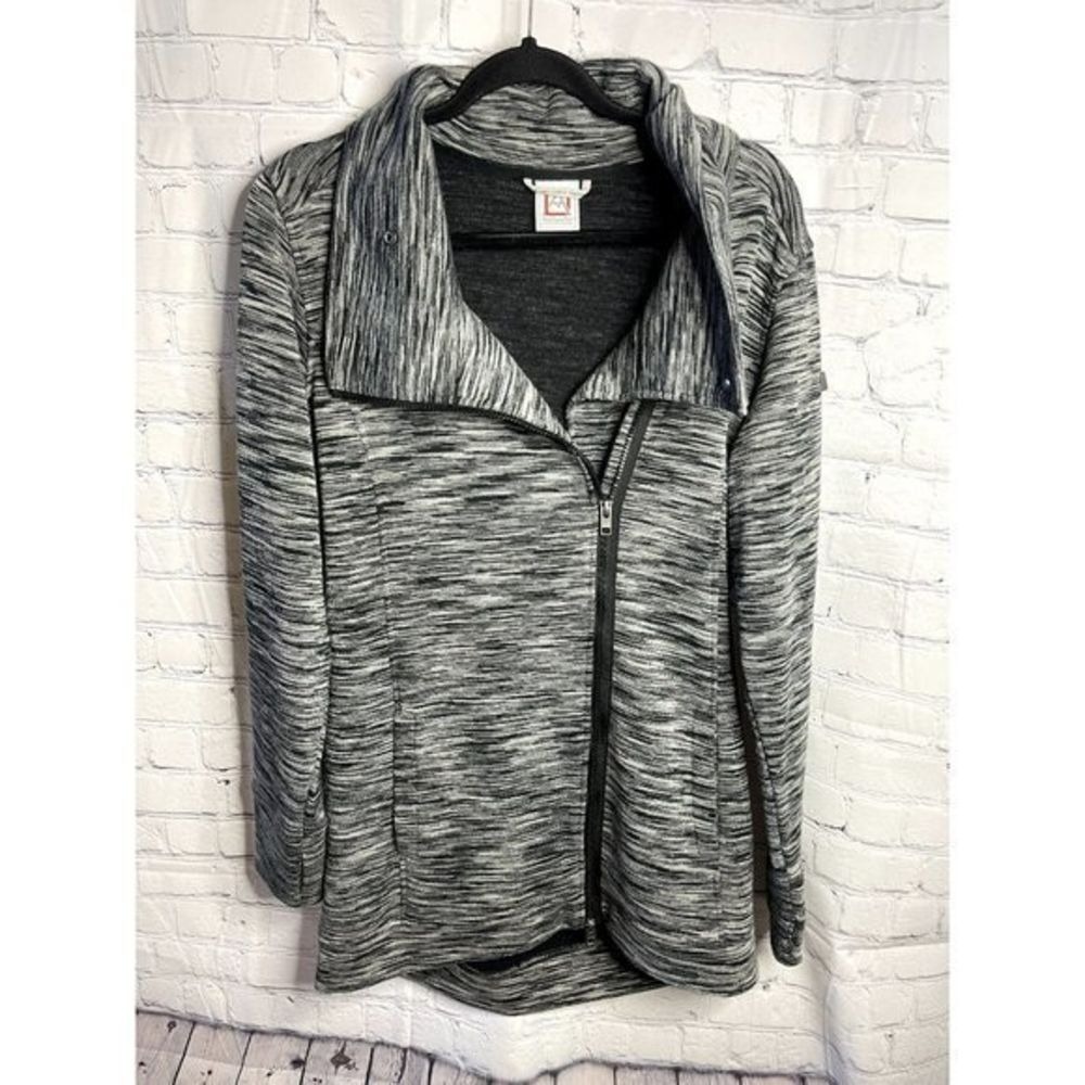 Avalanche Outdoor Supply Co Womens Large Black Space Dye Asymmetrical Zip Jacket